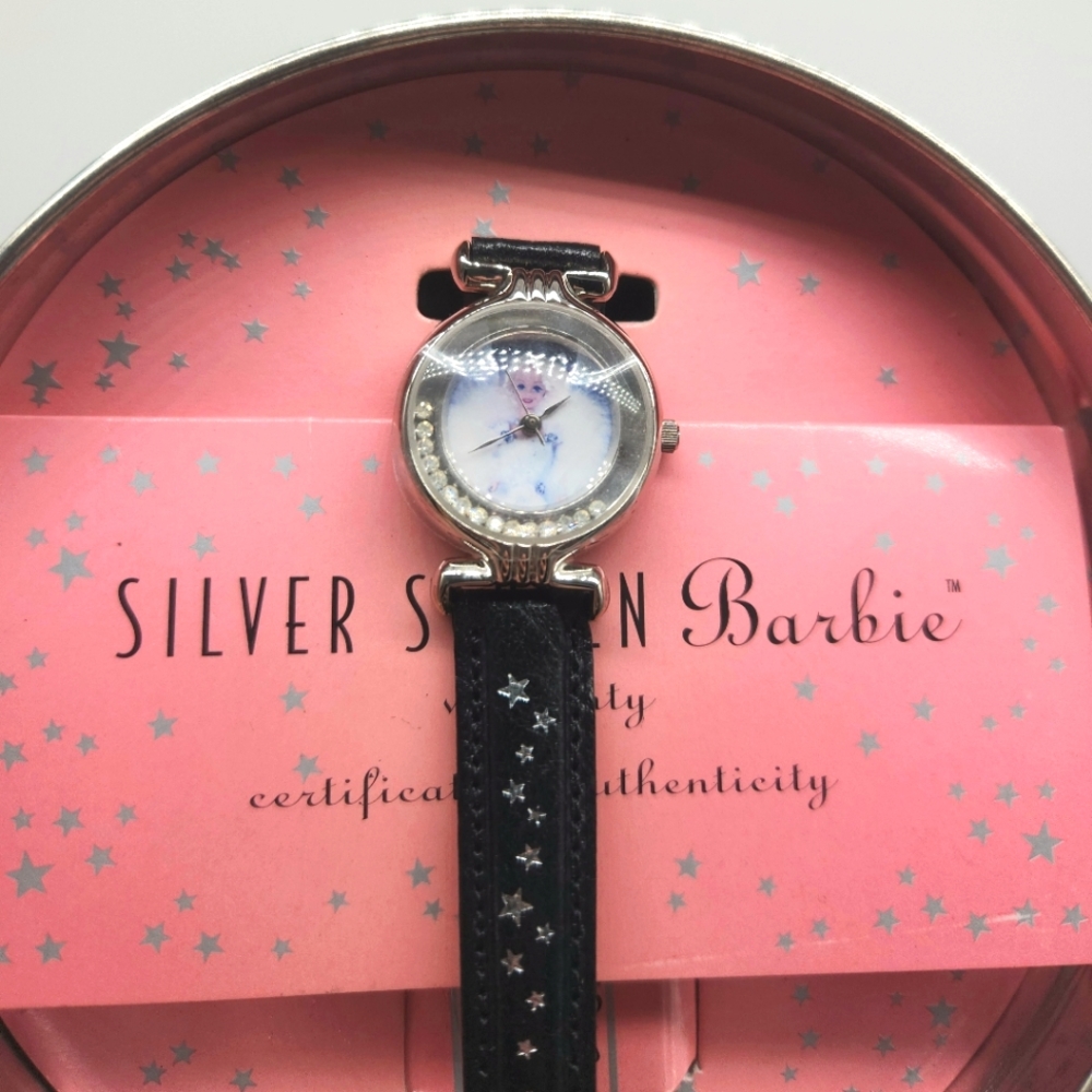 Vintage Barbie Watch Certified Matel Silver Screen FAO Schwarz by Fossil
